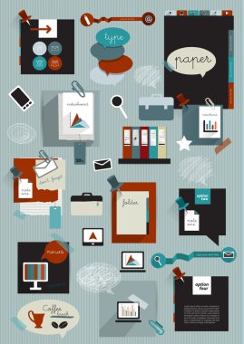 öğeleri office web şablonu için Infographics of ayarla.