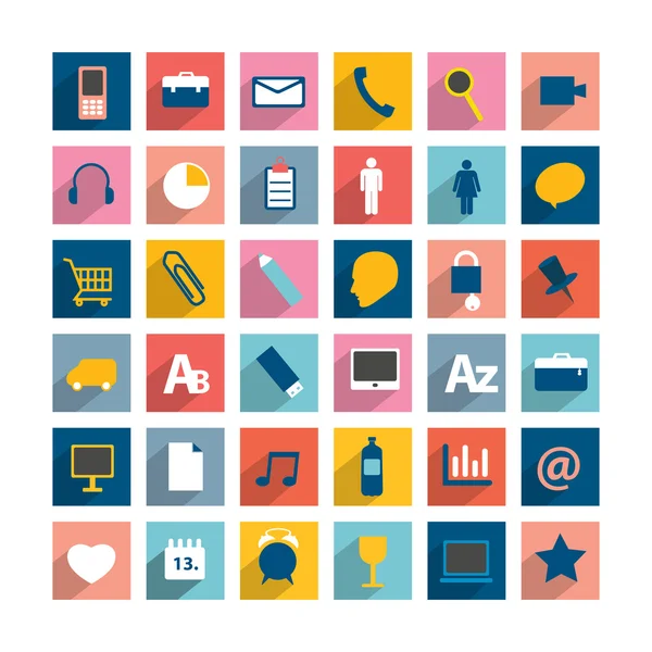 Conjunto de icono plano de comunicación . — Vector de stock