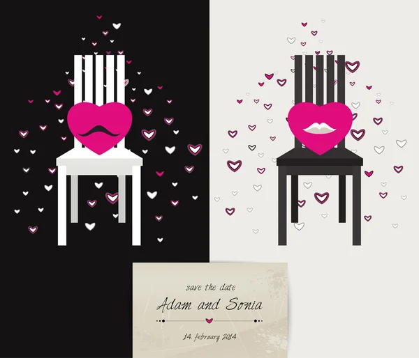 Nunta, Valentine sau invitație carte de design . — Vector de stoc