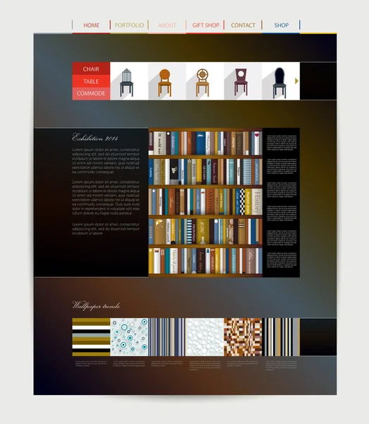 Diseño de página web. Empresa de muebles . — Archivo Imágenes Vectoriales