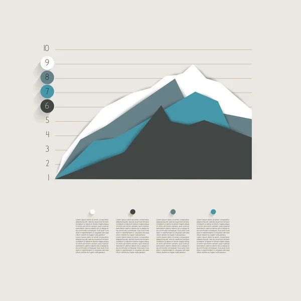 Example of business flat design graph. Infographics chart. — Stock Vector