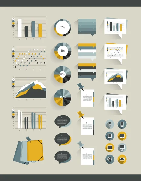 Colección de elementos de infografía. Diseño plano . — Vector de stock
