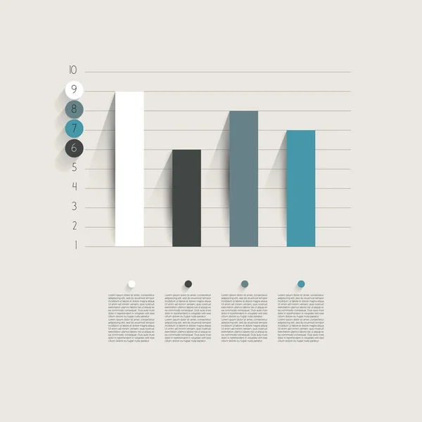 Exemplo de gráfico de design plano de negócios. Gráfico de infográficos . — Vetor de Stock