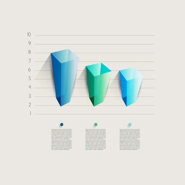 Ejemplo de negocio gráfico de diseño 3D. Gráfico de infografías . — Vector de stock