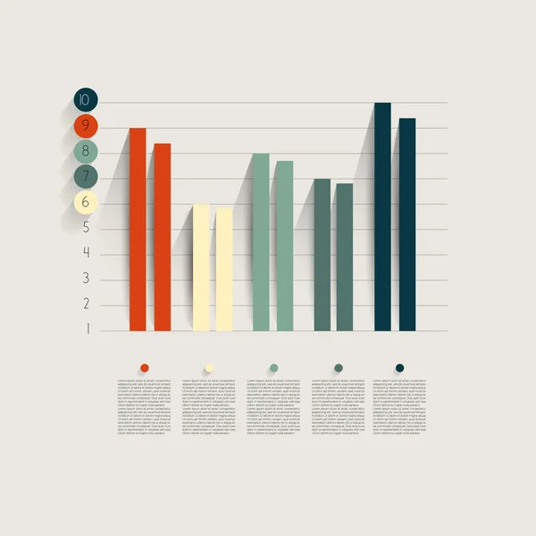 Esempio di grafico di business flat design. Grafico infografico . — Vettoriale Stock