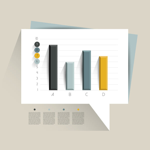 Example of business flat design graph. Infographics chart.