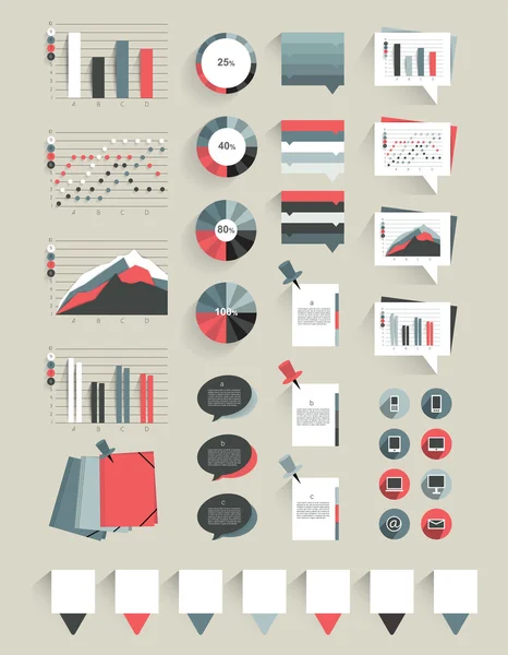 Collectie van infographics elementen. platte ontwerp. — Stockvector