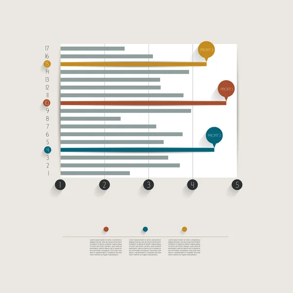 Beispiel für Business-Flat-Design-Graph. Infografik. — Stockvektor