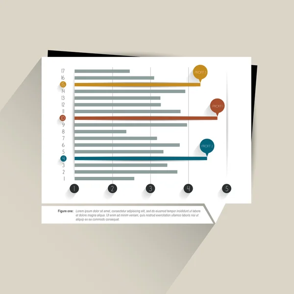 Esempio di grafico di business flat design. Grafico infografico . — Vettoriale Stock