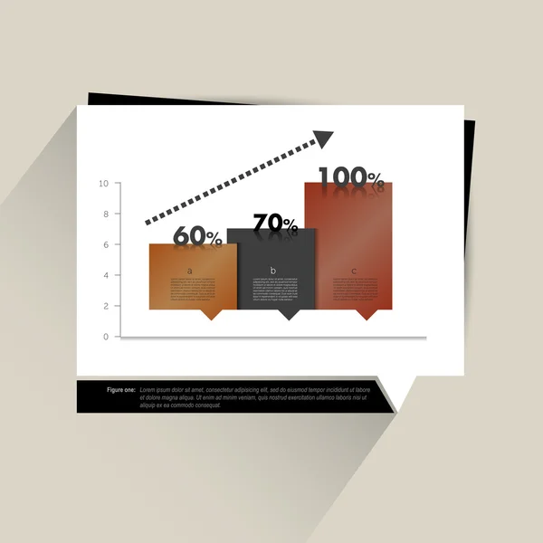 Esempio di grafico di business flat design. Grafico infografico . — Vettoriale Stock