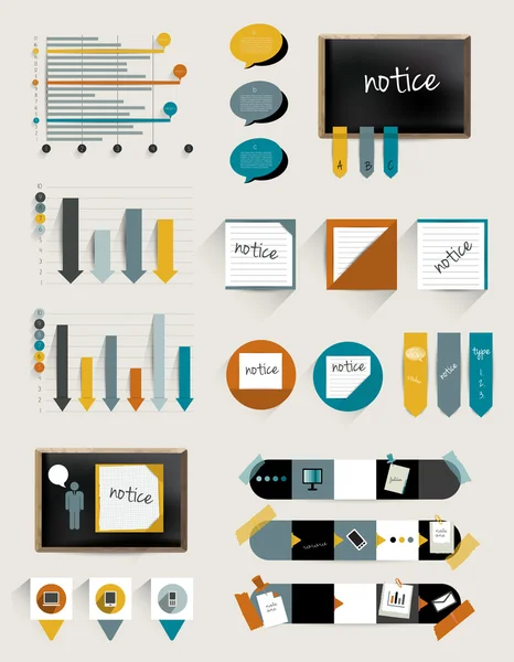 Collectie van infographics elementen. platte ontwerp. — Stockvector