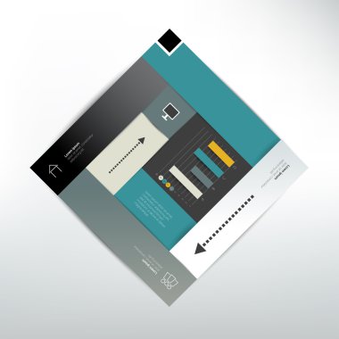 modern grafik tasarım kare diyagramı. çizelgeler, grafikler ve metin alanları.