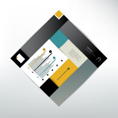 modern grafik tasarım kare diyagramı. çizelgeler, grafikler ve metin alanları.