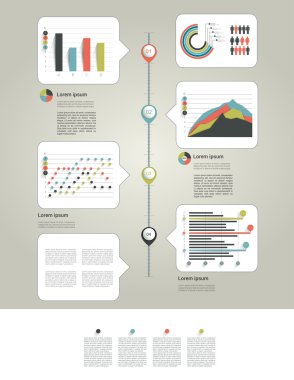 iş grafiği toplama sayfa düzeni. Modern düzeni, metin alanları, konuşma balonları ve grafikleri sayfa yapısı.