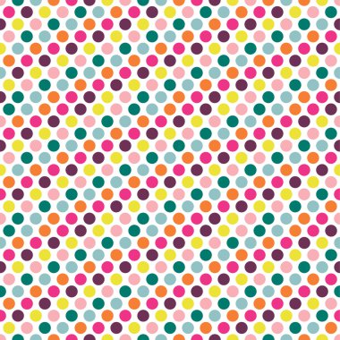 renkli nokta beyaz zemin üzerine'deki sorunsuz yineleme deseni.