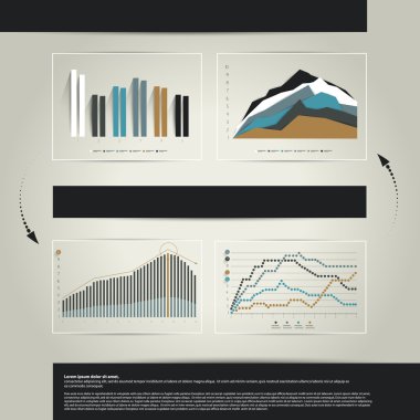 iş grafiği düzeninin kümedir. Faaliyet Raporu, katalog, web sayfası, broşür kapak tasarımı için Infographics şablonu-ebilmek var olmak kullanılmış.