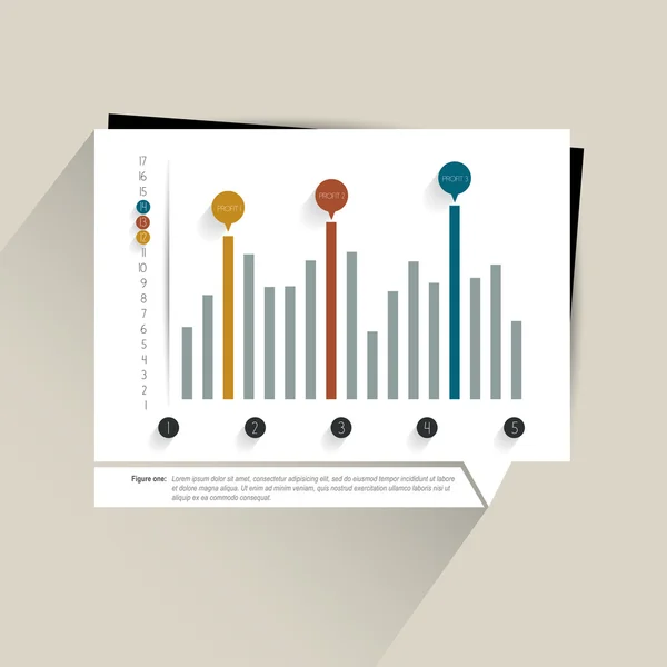 Exemple de graphique de design plat d'entreprise. Infographie graphique . — Image vectorielle