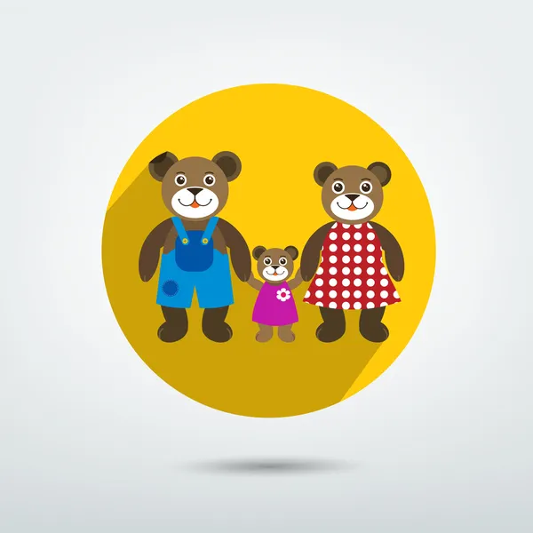 Tarjeta de recién nacido. Linda ilustración de la familia oso. Concepto infantil . — Vector de stock