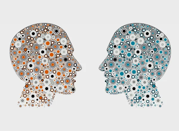 Profilo astratto degli uomini testa. Concetto di cervello umano . — Vettoriale Stock