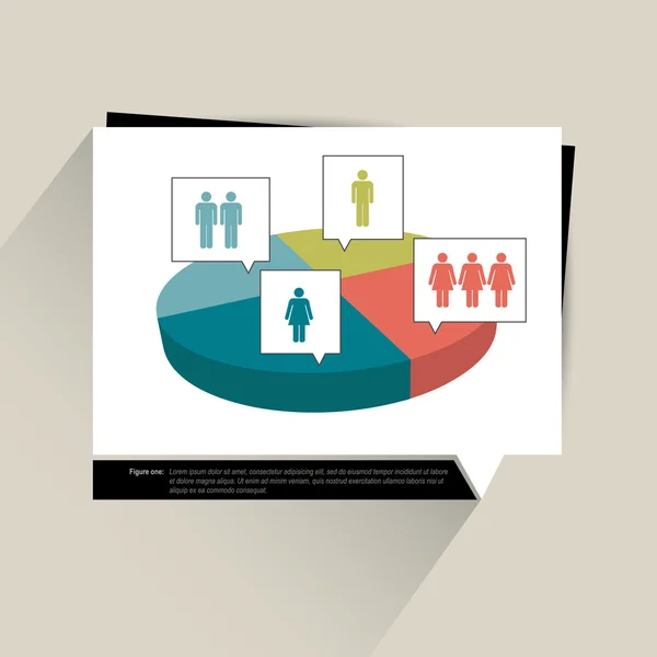 Sample chart, graph. Infographics data visualisation. 3D round diagram. — Stock Vector