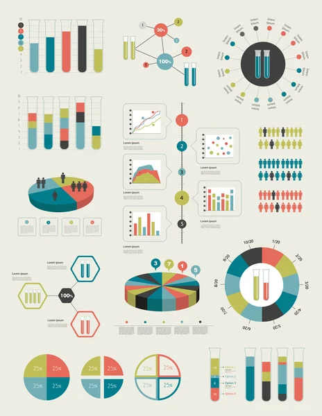 Cerchio, elementi rotondi set infografici . — Vettoriale Stock