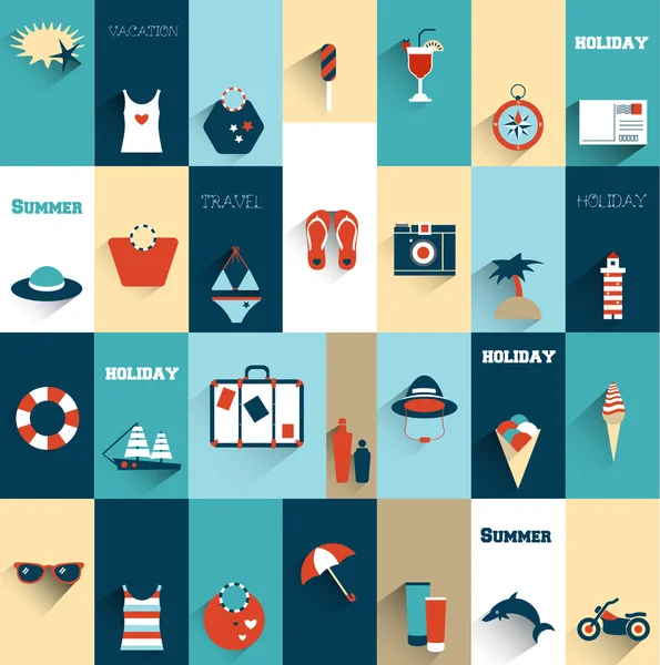 Zomer platte pictogram concept. — Stockvector