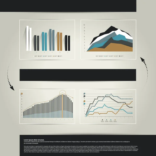 Exkluzivní sada obchodní graf rozložení. infografika šablony lze použít pro výroční zprávy, katalogu, webové stránky, brožury obalový design. — Stockový vektor