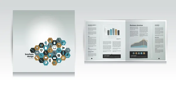 Plantilla de diseño de folleto. Vector infográfico . — Vector de stock