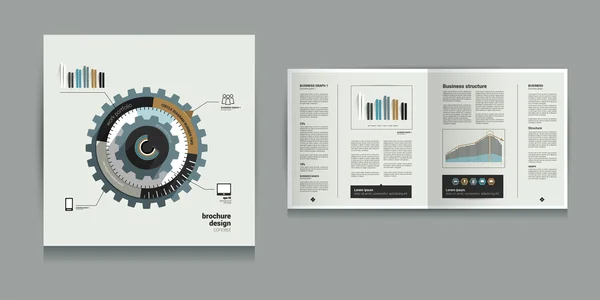 Folleto moderno concepto de diseño plano . — Vector de stock