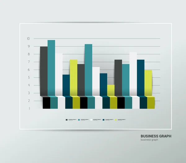 Ejemplo de negocio gráfico de diseño 3D. Gráfico de infografías . — Vector de stock