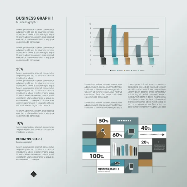 Sample text page. Info graphic. — Stock Vector