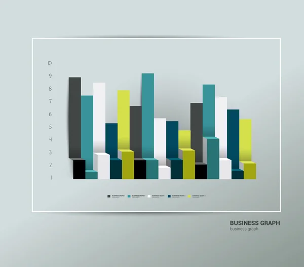 Exemplo de gráfico de design 3D de negócios. Gráfico de infográficos . —  Vetores de Stock