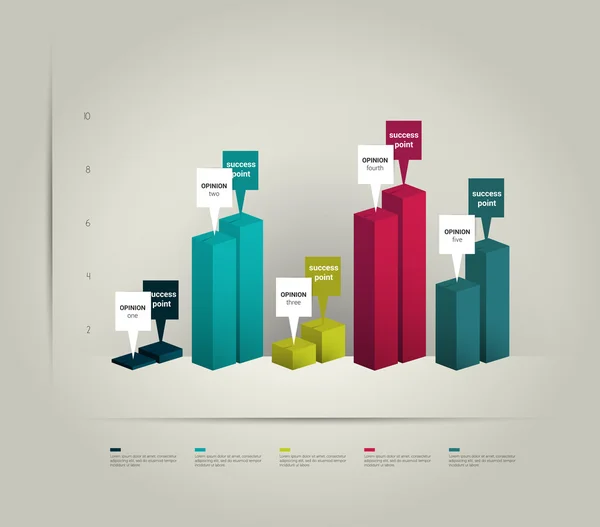 3 d business diagram för information grafik. — Stock vektor