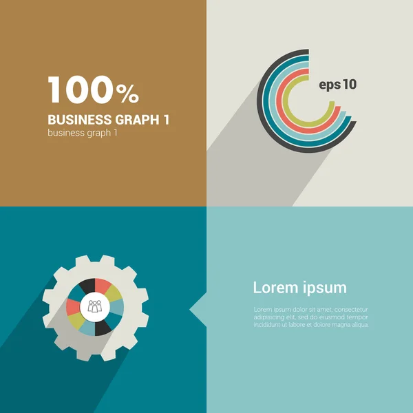 Modelo de infográfico plano quadrado. Design de diagrama minimalista moderno . — Vetor de Stock