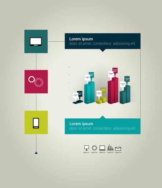 Esquema de infografía plana para impresión o web . — Archivo Imágenes Vectoriales