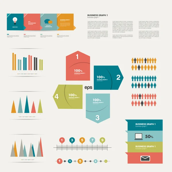 Collectie van platte infographics elementen. — Stockvector