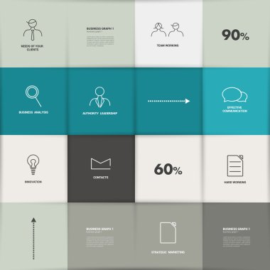 kare şablonu şeması. düz vektör sekmesi.