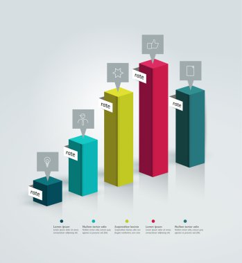 Infographic için 3D grafik.