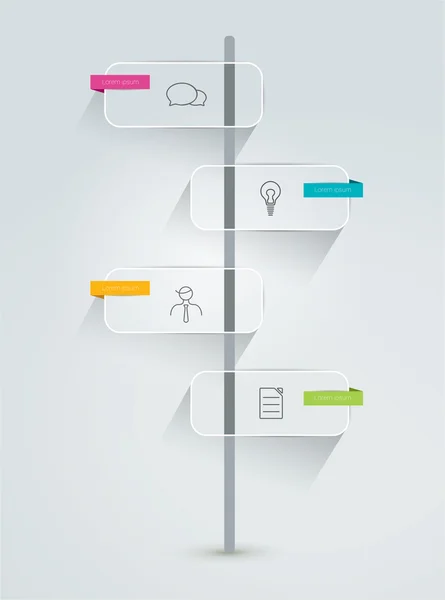 Infográfico da linha do tempo. Modelo plano minimalista. Vetor . — Vetor de Stock