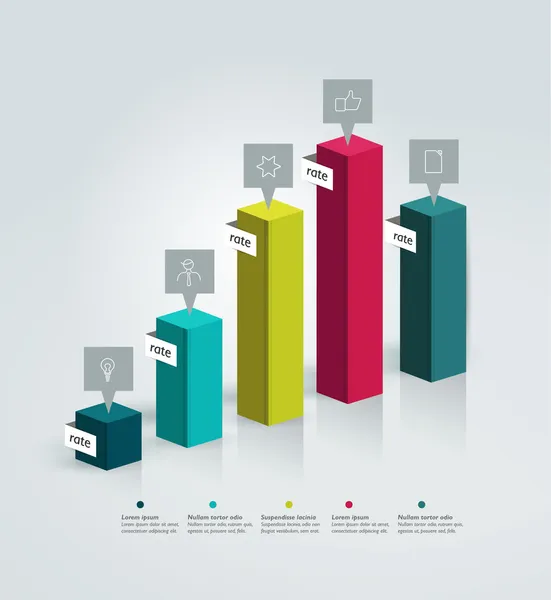 Gráfico 3D para infográfico . — Vetor de Stock