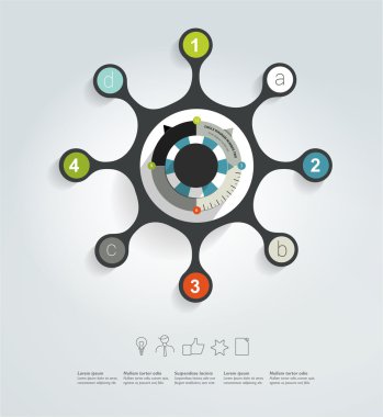 Daire ağ diyagramı. Infographic grafik. vektörel banner.