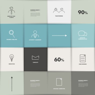 düz şablonu. Infographic kare panel, grafik.