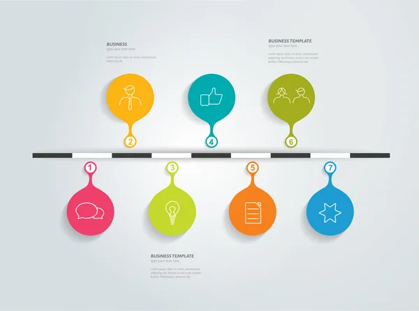 Timeline modelo de discurso infográfico. Simplesmente design vetorial . —  Vetores de Stock