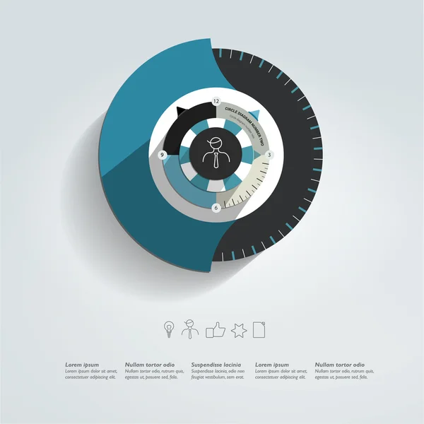 Runde Infografik-Vorlage. Vektor-Geschäftskonzept. — Stockvektor