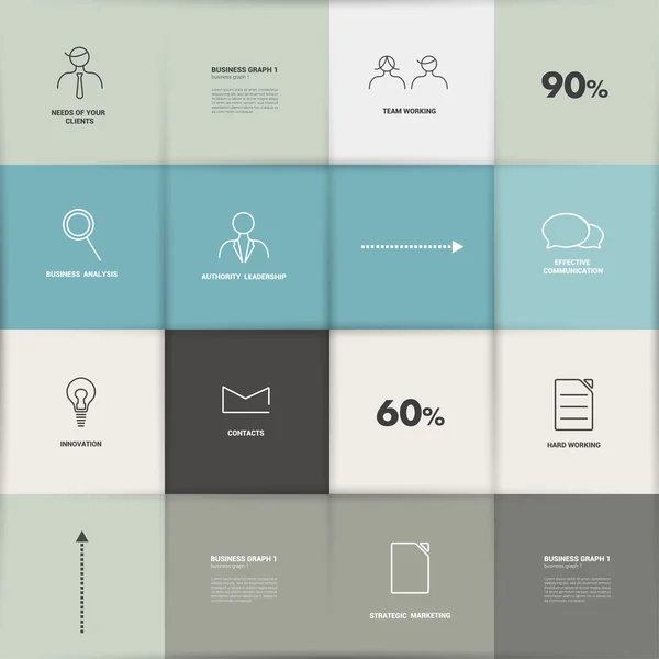 Modelo plano. Painel quadrado infográfico, gráfico . — Vetor de Stock