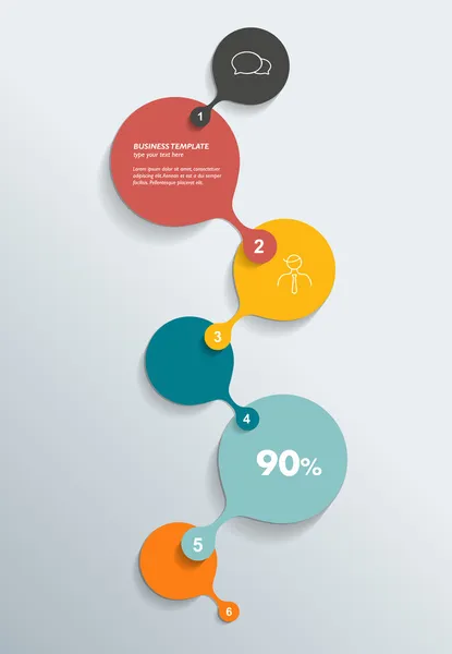 Modèle rond numéroté. Vecteur de couleur d'affaires. Infographie . — Image vectorielle