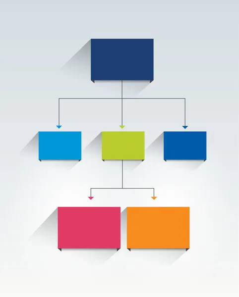 Infographics Flowchart Colored Shadows Scheme — Stock Vector