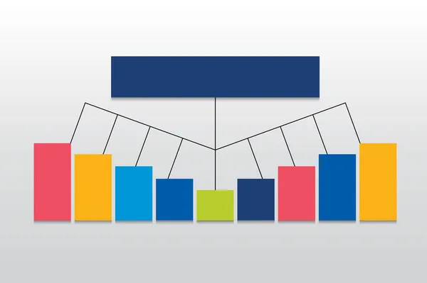 Fowchart Schéma Ombres Colorées — Image vectorielle