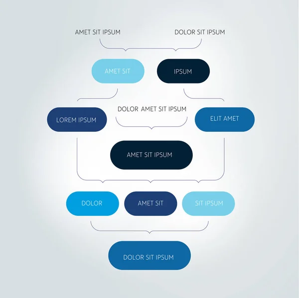 Diagrama Flujo Infográfico Esquema Sombras Colores — Archivo Imágenes Vectoriales