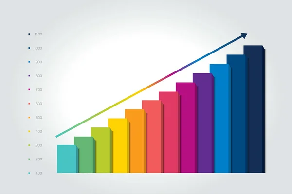 Grafiek Groei Business Grafiek Infographic Element — Stockvector